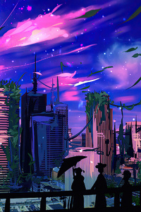 Night Sky Digital Art 4k (240x320) Resolution Wallpaper