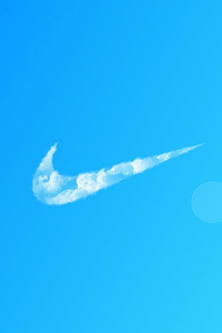 Nike Logo In Clouds 4k