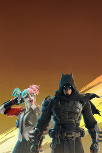 Ninja Knight Batman And Karuta Harley Quinn Fortnite X Dc (720x1280) Resolution Wallpaper