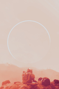 No Mans Sky Game Watching The Moon 4k (1125x2436) Resolution Wallpaper