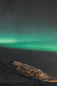 Northern Lights Over The Mountains Of Tromso (480x800) Resolution Wallpaper