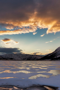 Norway Mountains Finnmark Clouds 5k (320x568) Resolution Wallpaper