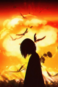 1080x2280 Nuclear Fungus Anime Girl