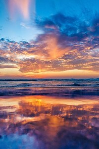 640x1136 Ocean Sky Sunset Beach