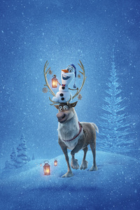 Olafs Frozen Adventure 4k (320x568) Resolution Wallpaper