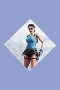 Oldschool Lara Tomb Raider Minimal 4k (480x800) Resolution Wallpaper
