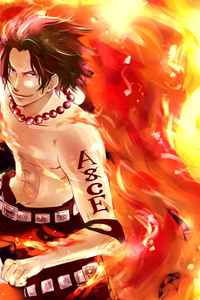 One Piece Portgas D Ace (1280x2120) Resolution Wallpaper