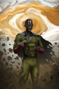 One Punch Legend Saitama The Invincible (640x960) Resolution Wallpaper