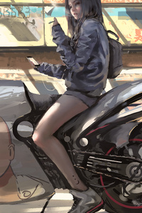 One Punch Man Anime Girl On Bike