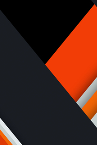 480x854 Orange Black Material Design 8k
