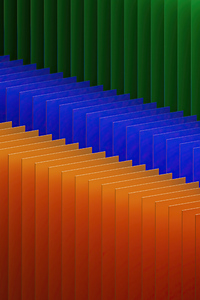 640x960 Orange Blue Green 3d Abstract