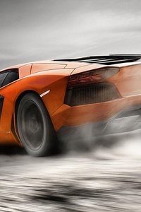 Orange Lamborghini Aventador (1080x2160) Resolution Wallpaper