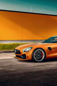 Orange Mercedes Benz Amg GT (1080x2280) Resolution Wallpaper
