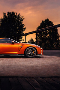 Orange Nissan GTR 4k