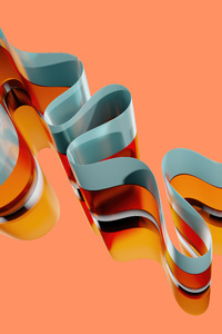 Orange Waves Abstract 4k (480x854) Resolution Wallpaper