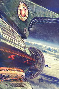 Outer Space Ship 4k (720x1280) Resolution Wallpaper