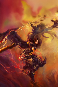 Overclocked Angel Of Destruction (1080x1920) Resolution Wallpaper