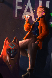 Pack Leader Dog And Girl (1280x2120) Resolution Wallpaper
