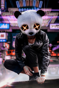Panda Glowing Eyes Mask 4k