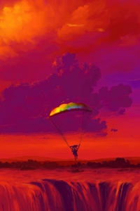 Paraglider In Dream (320x568) Resolution Wallpaper