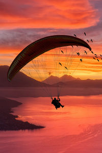 Paraglider In Nature (320x480) Resolution Wallpaper