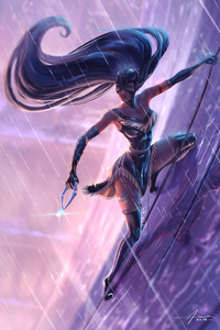 Parallel Universe Long Hairs Warrior Girl 4k (320x480) Resolution Wallpaper