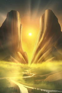 Pass Of Glowing River (640x1136) Resolution Wallpaper