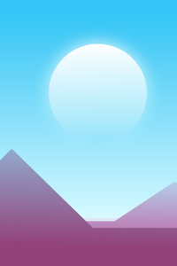 Pastel Horizon Peaks Minimal Landscape (640x960) Resolution Wallpaper