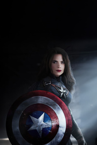 Peggy Carter As Captain America Strikes (720x1280) Resolution Wallpaper