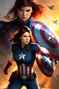 Peggy Carter As Captain America (1280x2120) Resolution Wallpaper