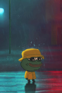 Pepe In The Rain (640x960) Resolution Wallpaper