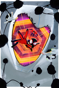 Peter B Parker Miles Morales And The Spot Spiderman Across The Spider Verse Poster (1242x2668) Resolution Wallpaper