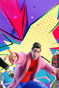 Peter B Parker Spider Punk And Spider Noir In Fortnite (320x568) Resolution Wallpaper