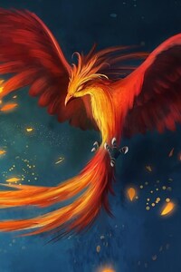 Phoenix Art (320x568) Resolution Wallpaper
