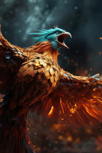 Phoenix Burning Feathers (1440x2560) Resolution Wallpaper