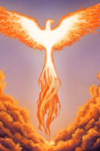 Phoenix Clouds Flame Digital Art 4k