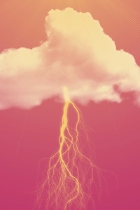 Pink Clouds Lightning 4k (640x960) Resolution Wallpaper