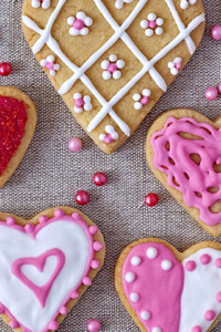 Pink Color Heart Shaped Cookies