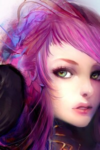 640x960 Pink Hair Anime Girl Artwork
