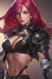 Pink Hair Warrior Girl (320x480) Resolution Wallpaper