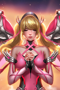 720x1280 Pink Mercy Overwatch Art