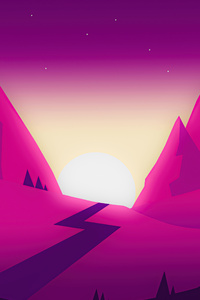 Pink Mountains 5k (360x640) Resolution Wallpaper