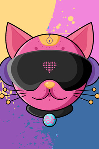 Pinkcat (1125x2436) Resolution Wallpaper