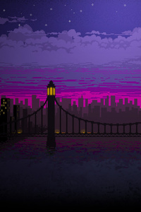 Pixel Art Bridge Night