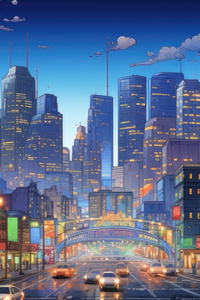 Pixel Cityscapes (320x480) Resolution Wallpaper