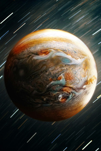 Planet With A Star Trail (640x1136) Resolution Wallpaper