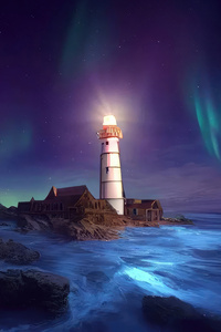 Polar Lighthouse Aurora (540x960) Resolution Wallpaper