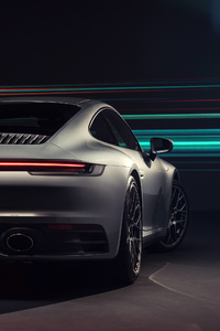 Porsche 911 Carrera 4S 2019 Rear (480x800) Resolution Wallpaper