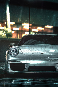 Porsche 911 Rain 4k (1125x2436) Resolution Wallpaper