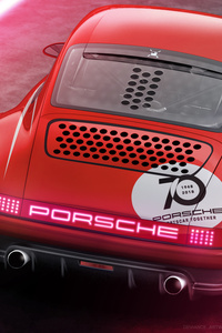 Porsche 911 Rear 4k Art (1080x1920) Resolution Wallpaper